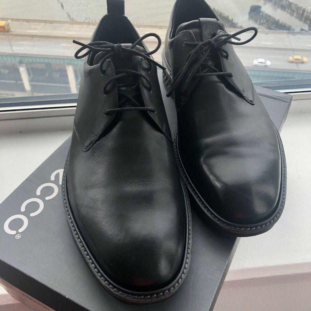 ECCO - MEN'S ST.1 HYBRID PLAIN TOE OXFORD - BLACK - EU 45 / US 11 - 11.5 - EUC